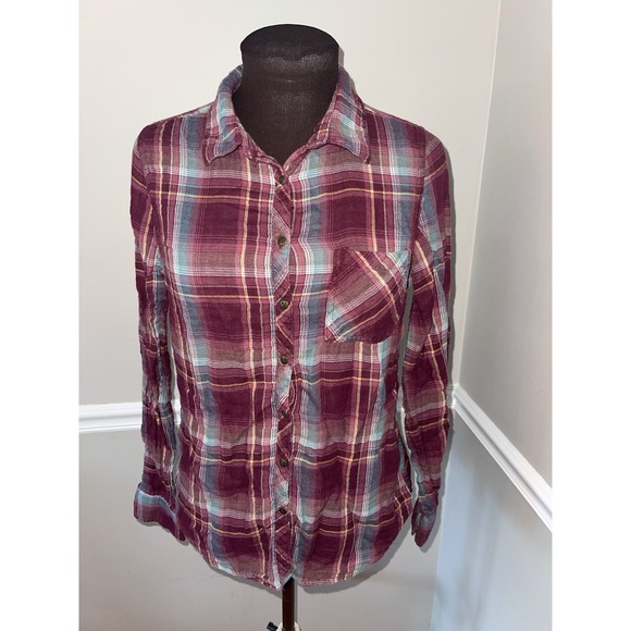 Maurices Tops - Maurices Womens Flannel Button Front Shirt Sz M